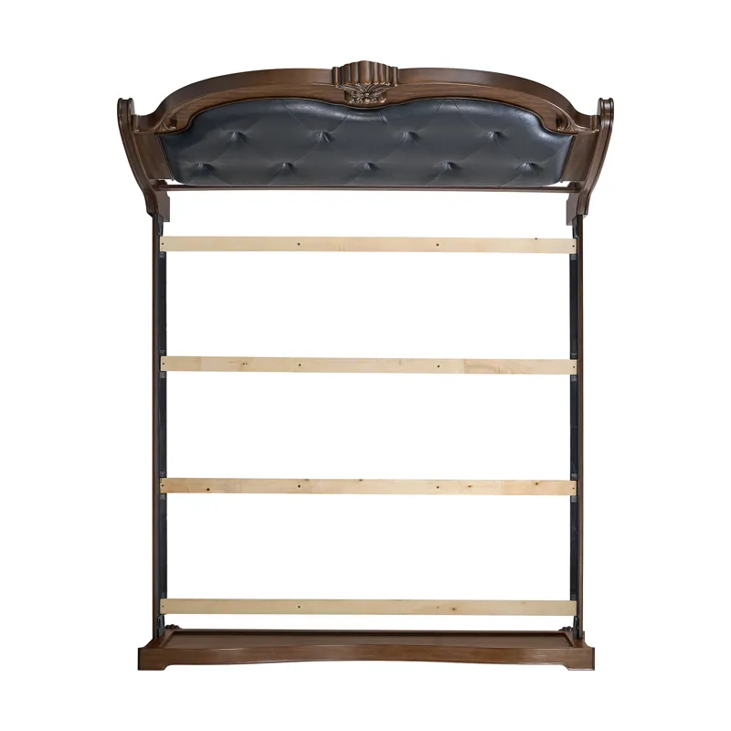 Cadenza King UPH Bed with Black PU in Brown