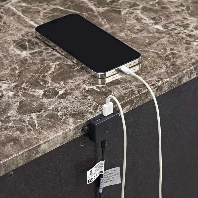Cadenza Nightstand with USB-C in Brown