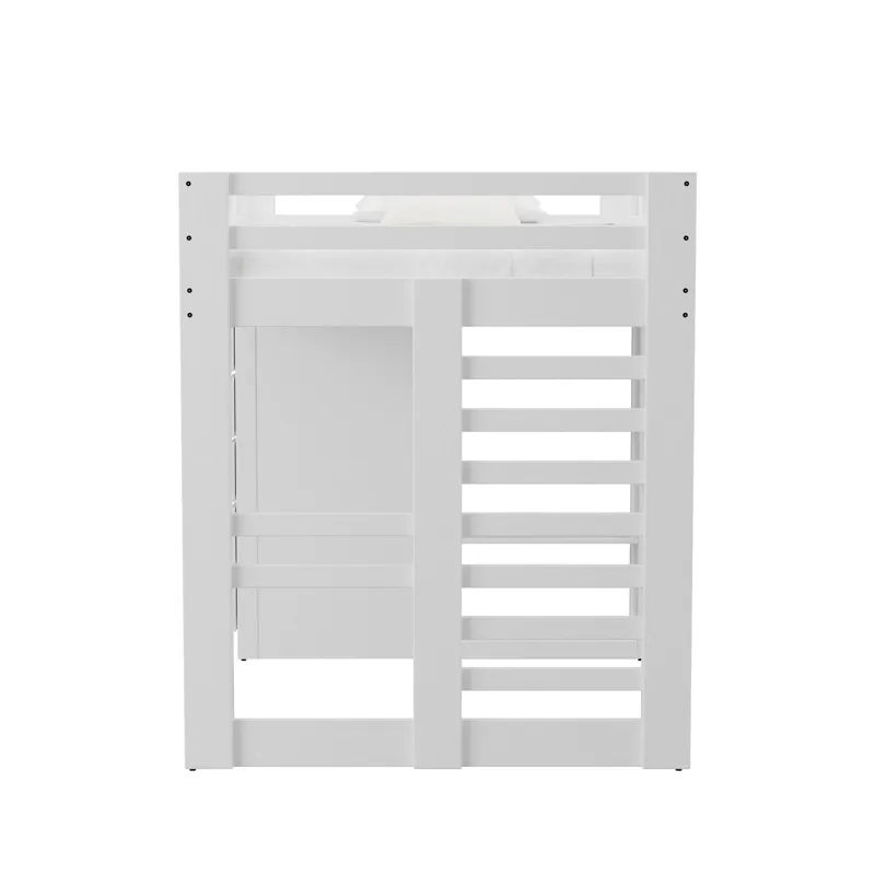 Cali Kids Complete Basic Loft Twin Bookcase Bed in White