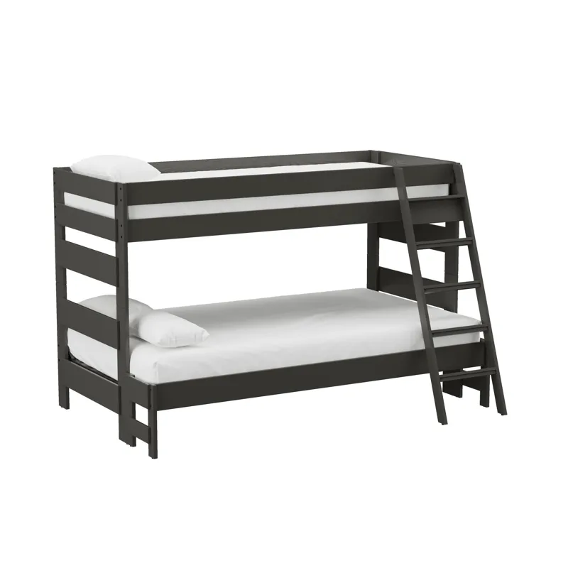 Cali Kids Complete Twin Over Full Bunk With Ladder in Grey