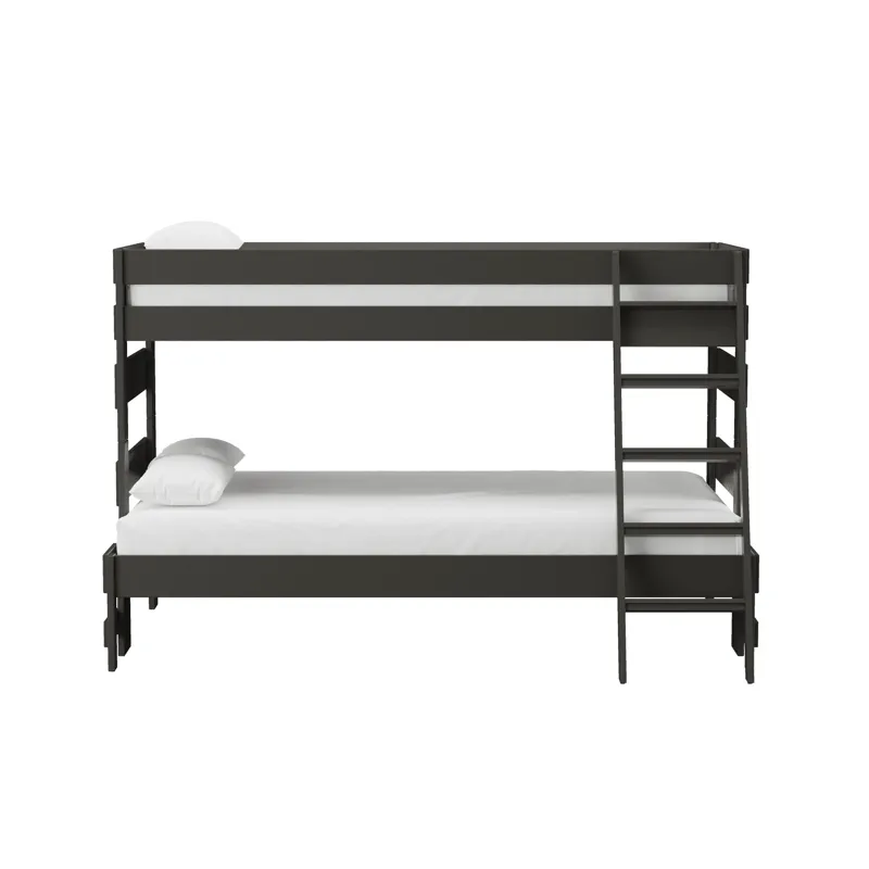 Cali Kids Complete Twin Over Full Bunk With Ladder in Grey