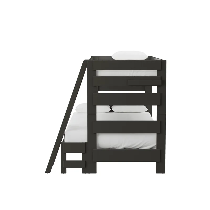Cali Kids Complete Twin Over Full Bunk With Ladder in Grey