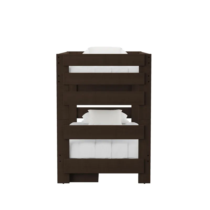 Cali Kids Complete Twin Over Twin Bunk With Trundle in Brown