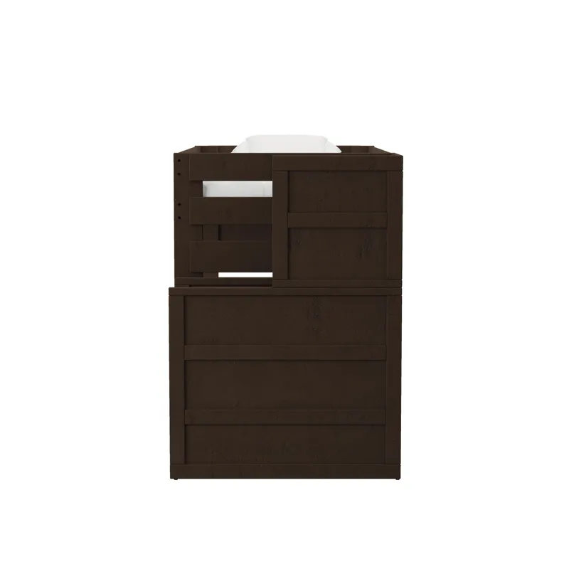 Cali Kids Complete Twin Over Twin Bunk With Staircase and Trundle in Brown