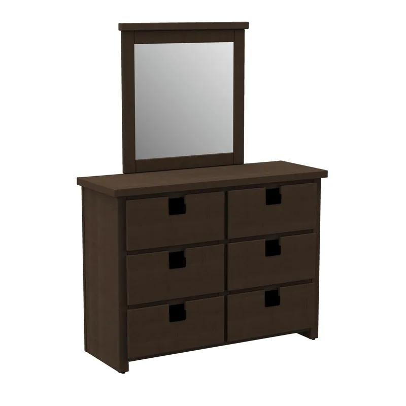 Cali Kids Dresser & Mirror Set in Brown
