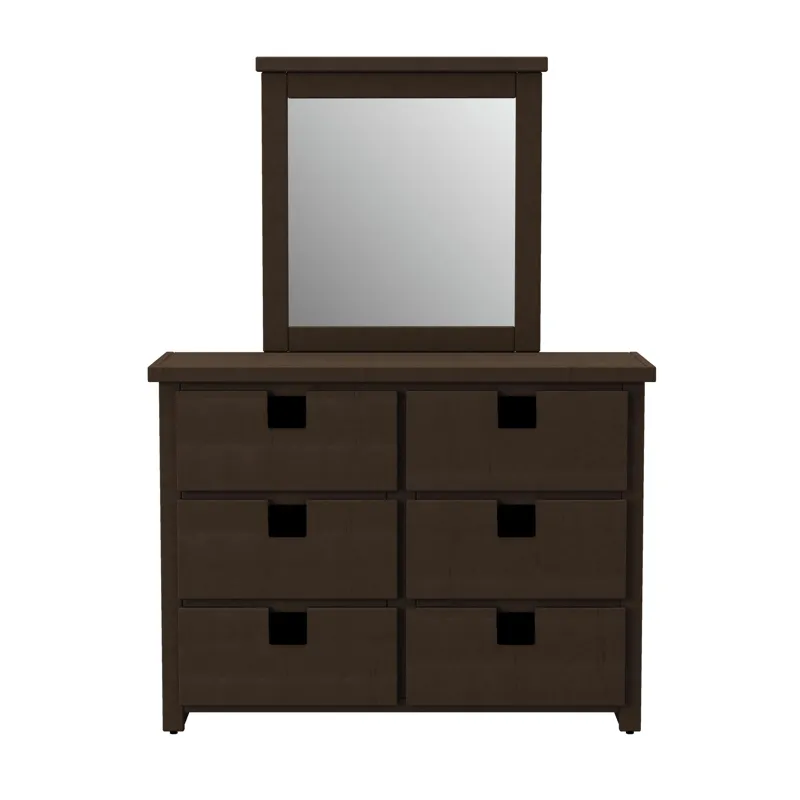 Cali Kids Dresser & Mirror Set in Brown