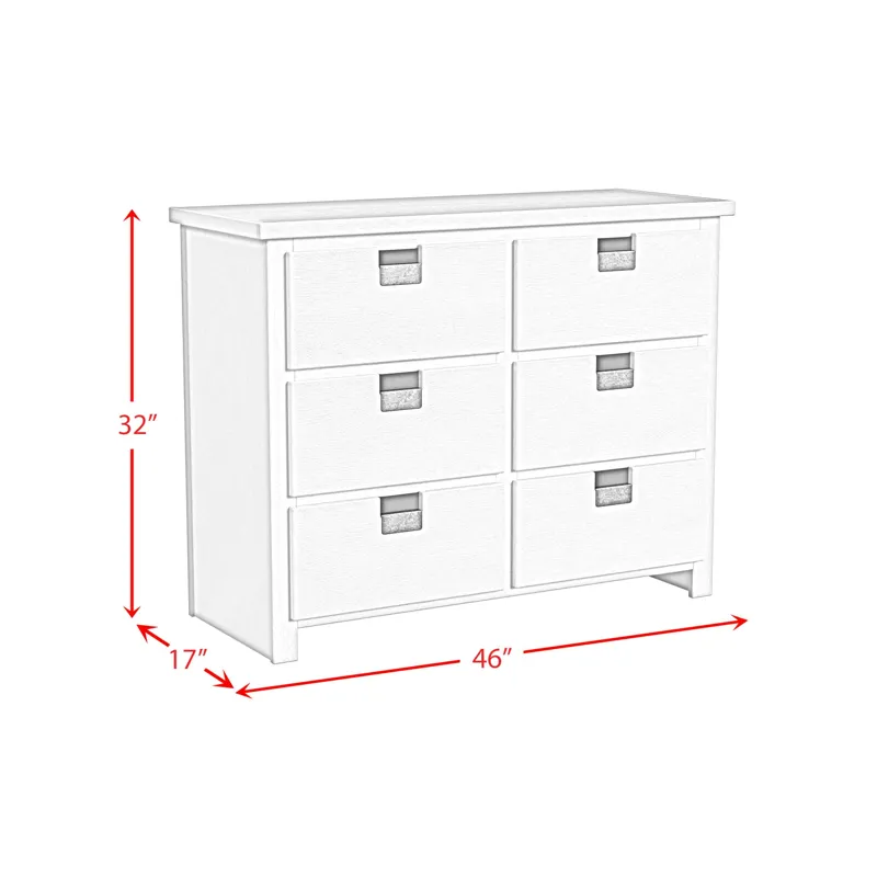 Cali Kids Six Drawer Dresser in Brown