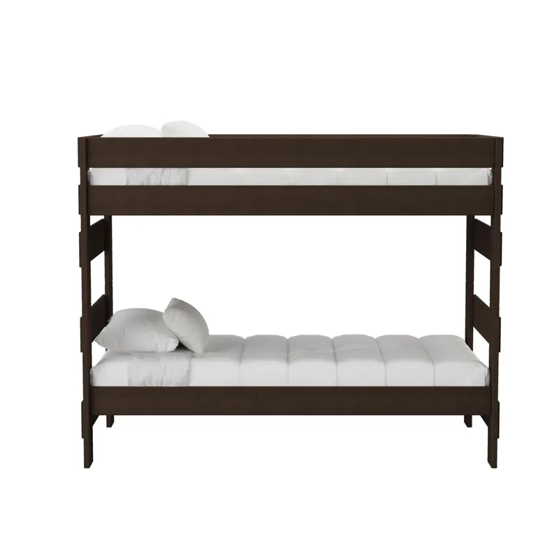 Cali Kids Complete Twin Over Twin Bunk in Brown
