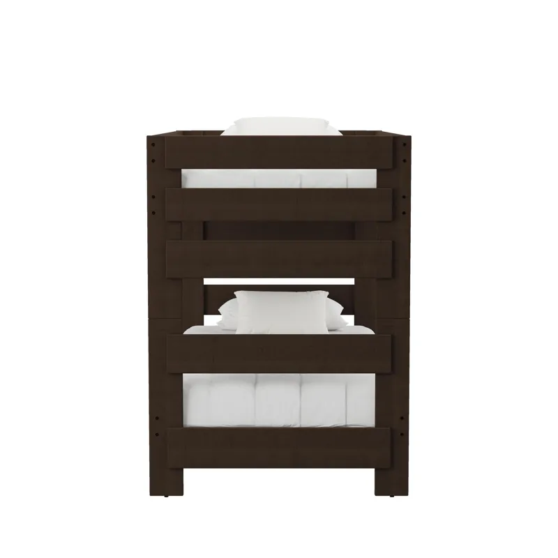 Cali Kids Complete Twin Over Twin Bunk in Brown