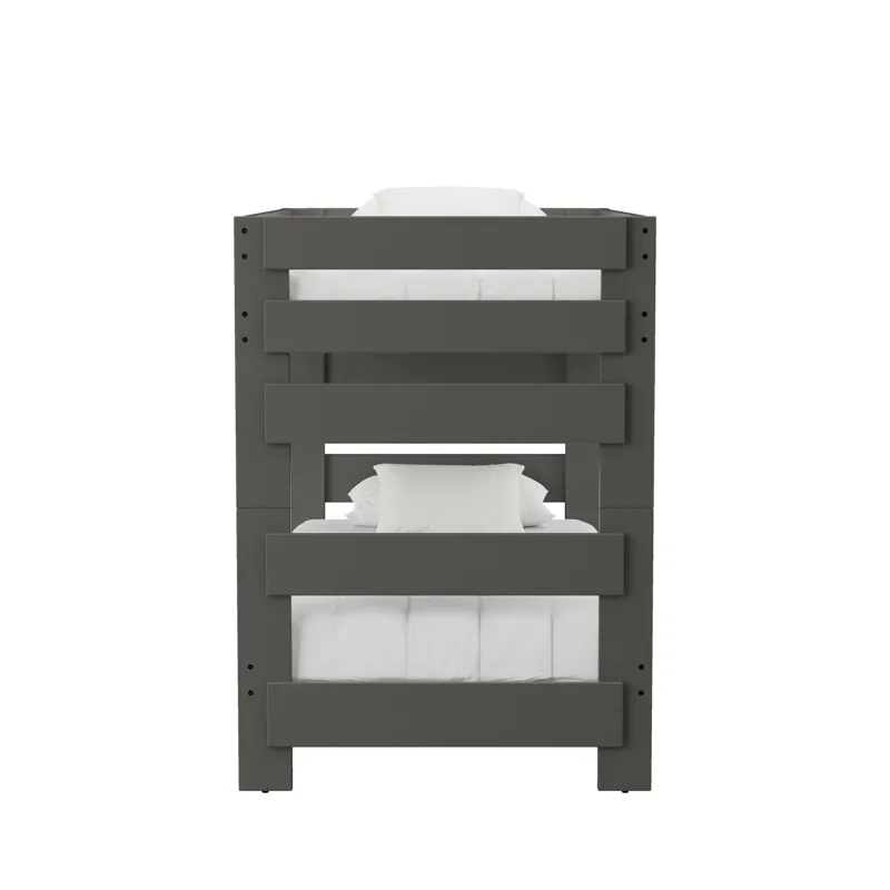 Cali Kids Complete Twin Over Twin Bunk in Grey