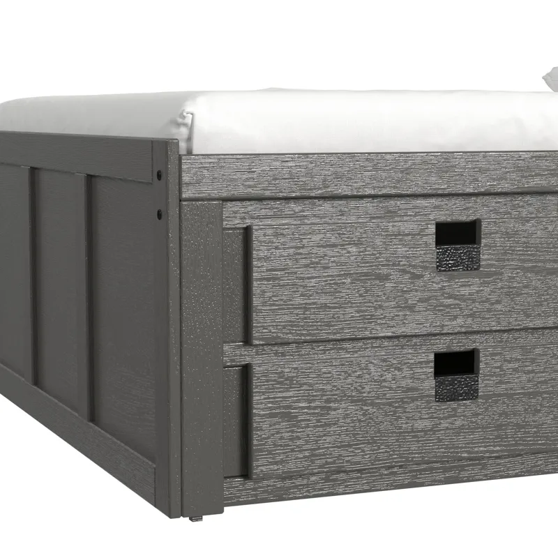 Cali Kids Complete Full Captains Bed in Grey