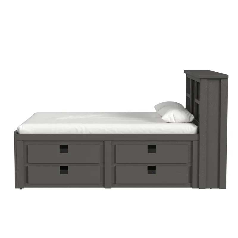 Cali Kids Complete Full Captains Bed in Grey