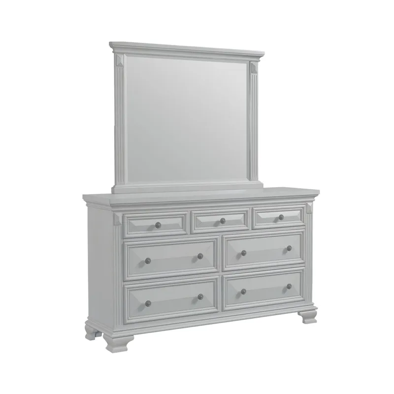 Calloway Dresser &Mirror Set Grey Color