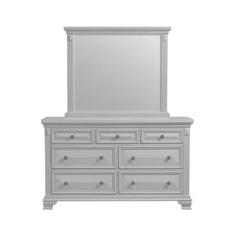 Calloway Dresser &Mirror Set Grey Color