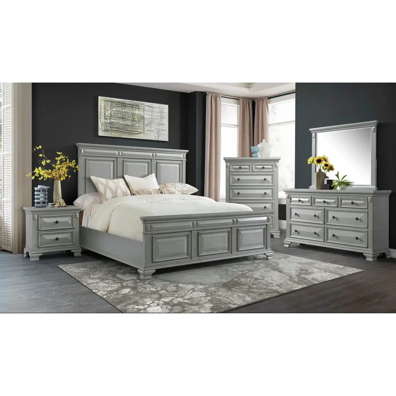 Calloway King Bed Grey Color