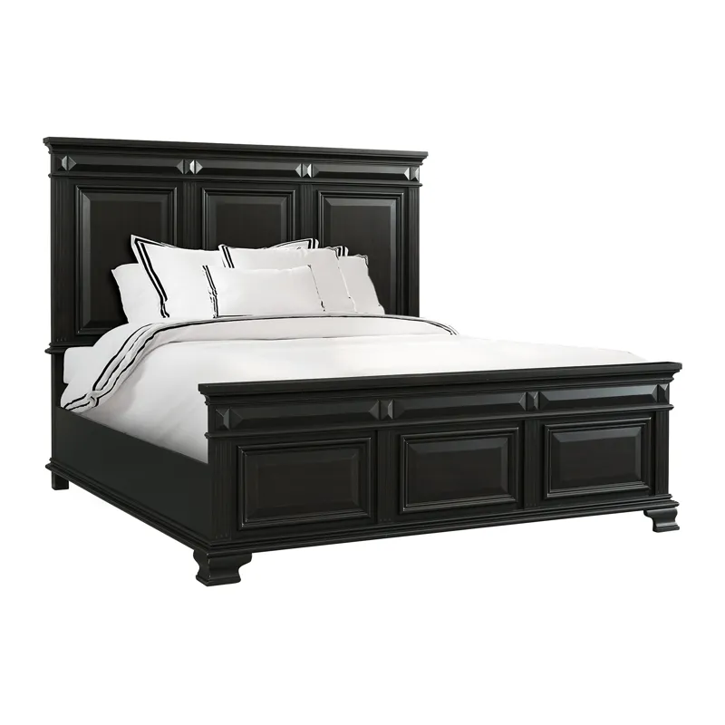 Calloway King Panel Bed in Antique Black