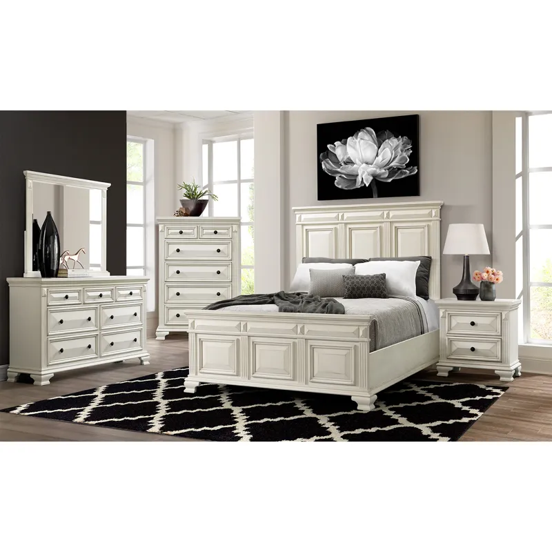 Calloway King Panel Bed in Antique White