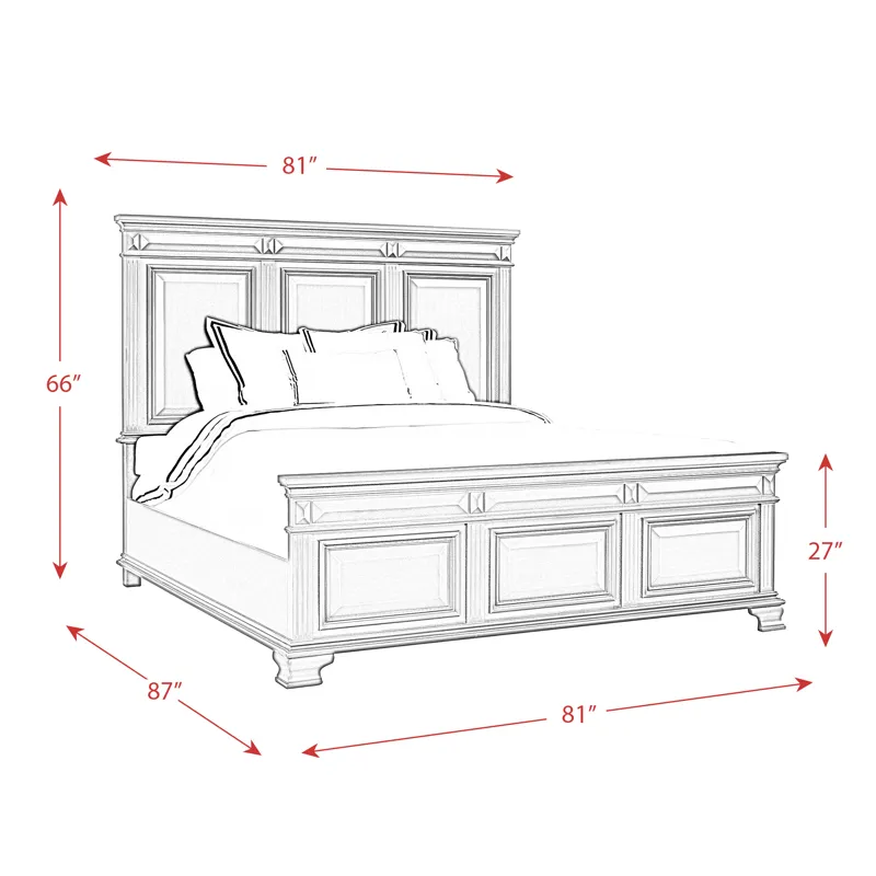Calloway King Panel Bed in Antique White
