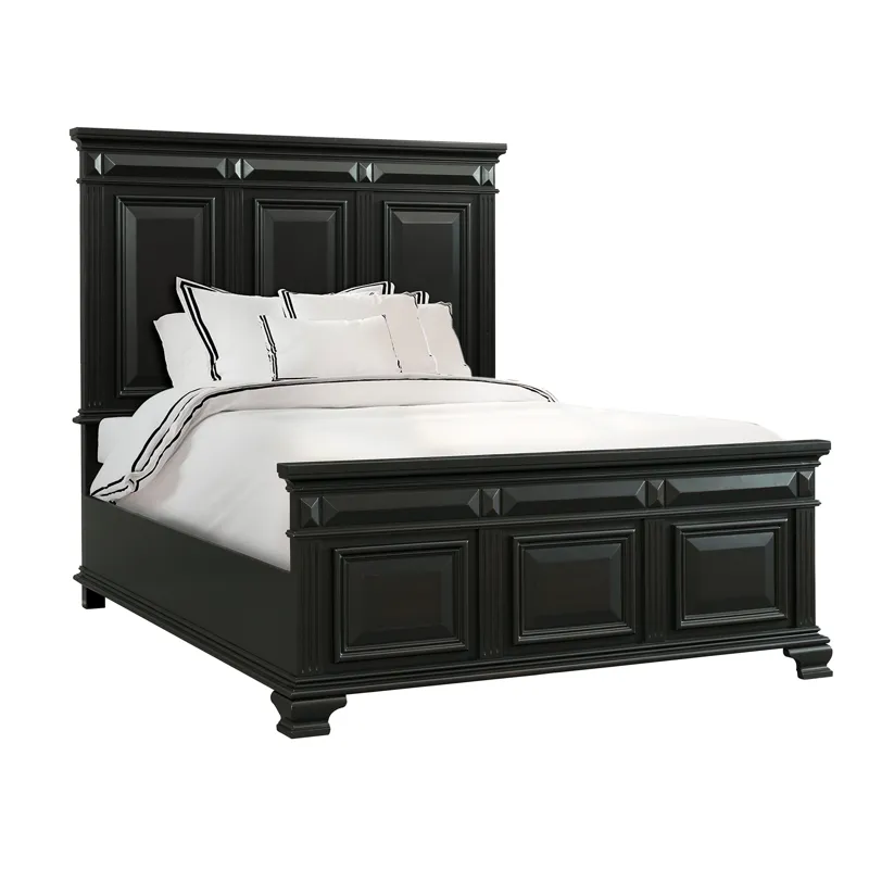 Calloway Queen Panel Bed in Antique Black