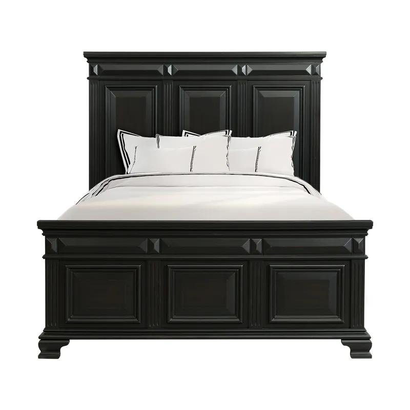 Calloway Queen Panel Bed in Antique Black