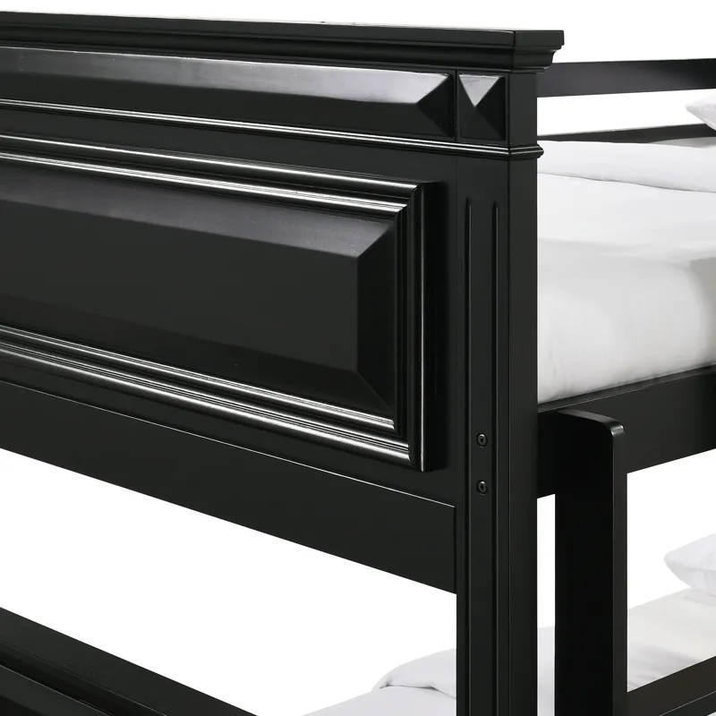 Calloway Twin over Full Bunk Bed with Trundle in Antique Black