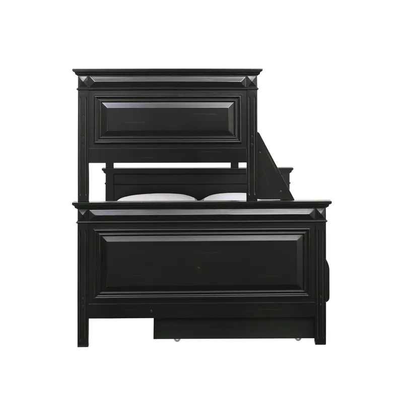 Calloway Twin over Full Bunk Bed with Trundle in Antique Black