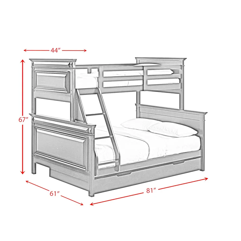 Calloway Twin over Full Bunk Bed with Trundle in Antique Black