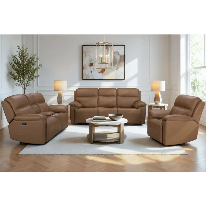 Camaro P3 Loveseat with Console in Aline Butternut