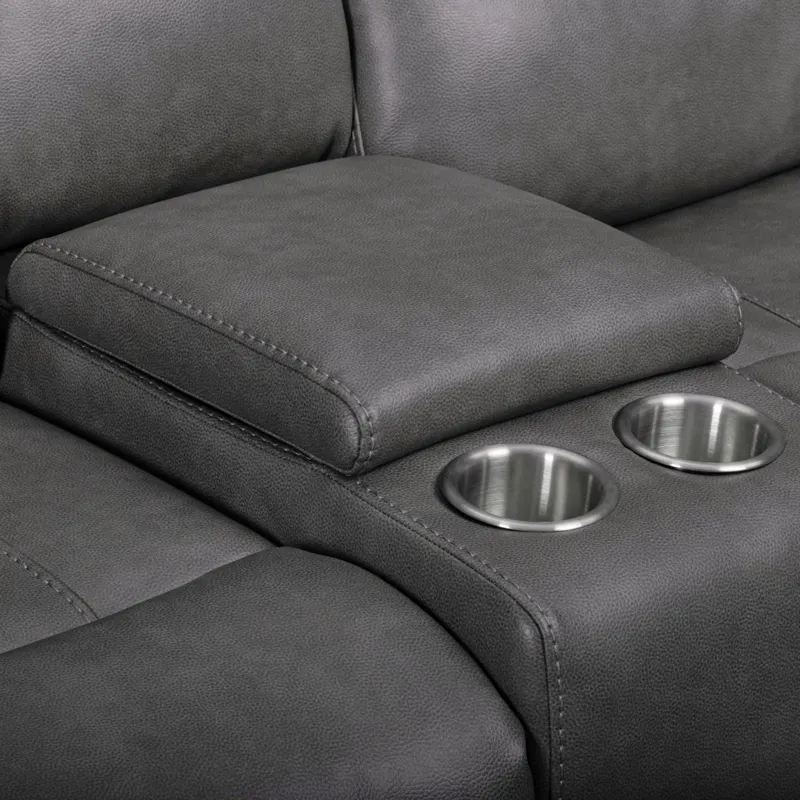 Camaro Motion Loveseat with Console in Nugget Grey