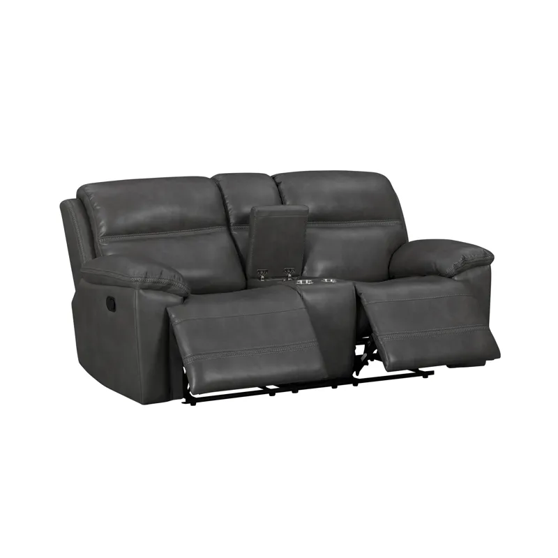 Camaro Motion Loveseat with Console in Nugget Grey