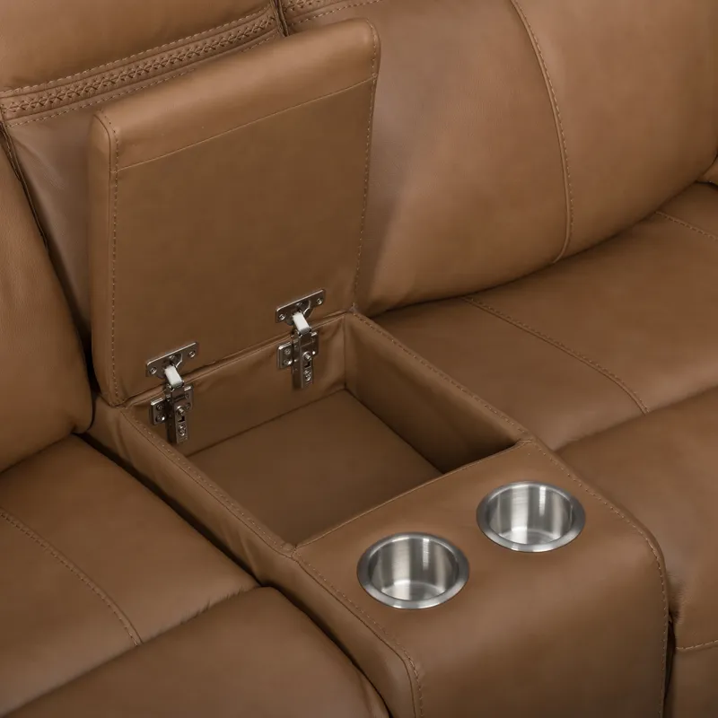 Camaro P3 Loveseat with Console in Aline Butternut