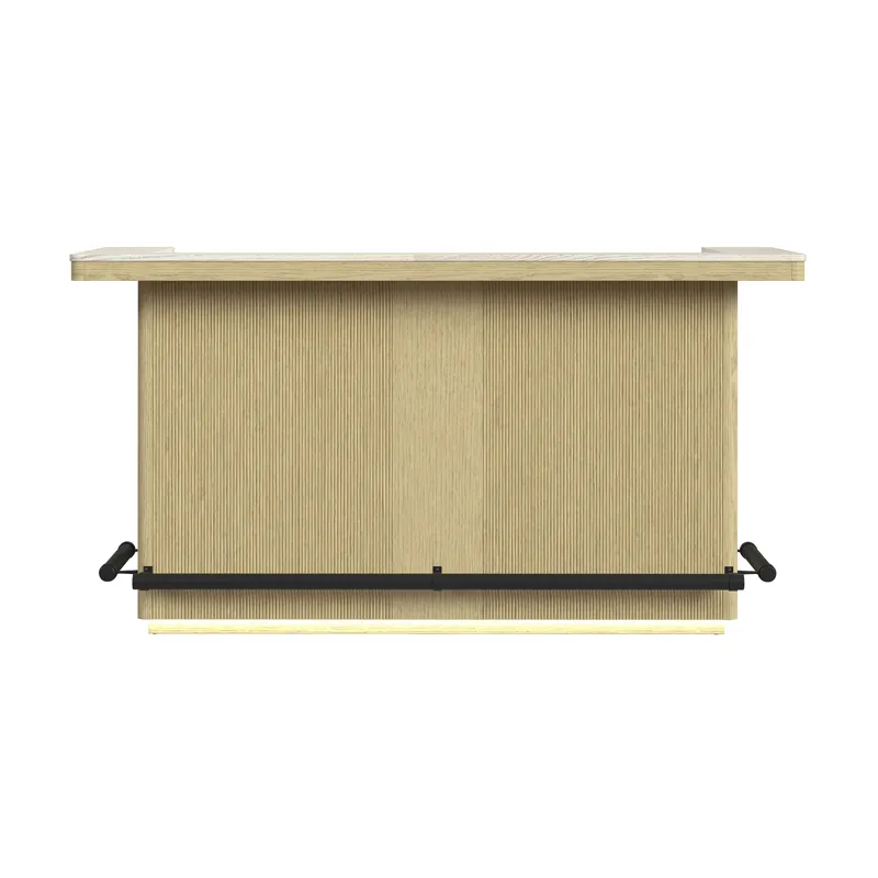 Cambrie Bar Table in Off-White and Natural with LED