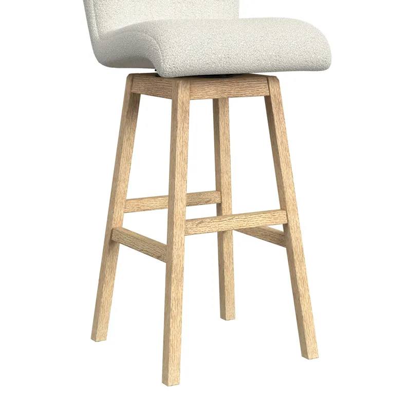 Cambrie UPH Swivel Bar Stool with Beige Boucle in Natural (2 Per Carton)