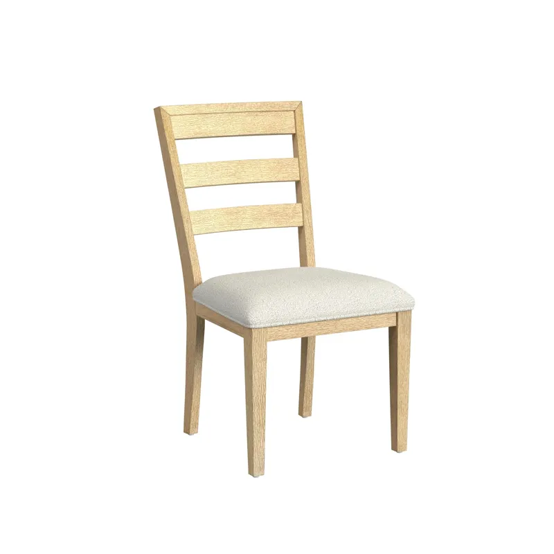 Cambrie Wood Back Dining Side Chair with Beige Boucle in Natural (2 Per Carton)