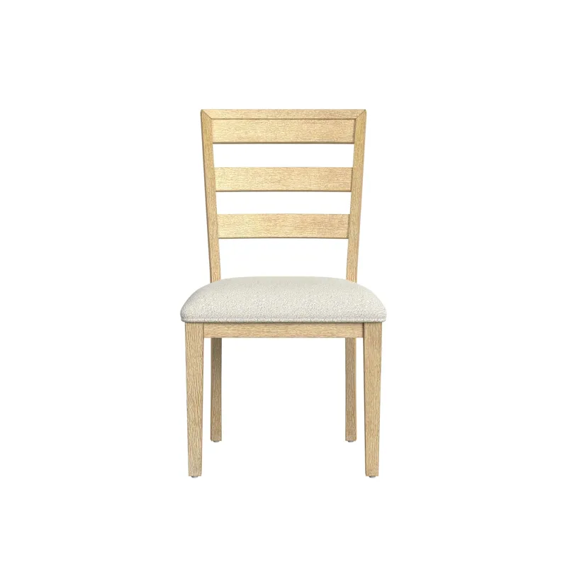 Cambrie Wood Back Dining Side Chair with Beige Boucle in Natural (2 Per Carton)