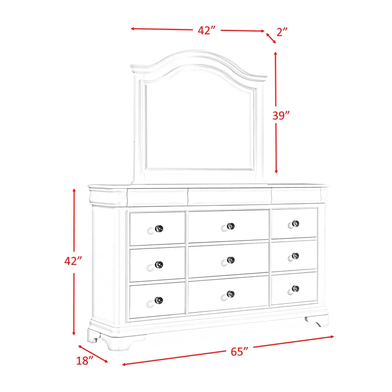 Cameron Cherry Dresser & Mirror Set