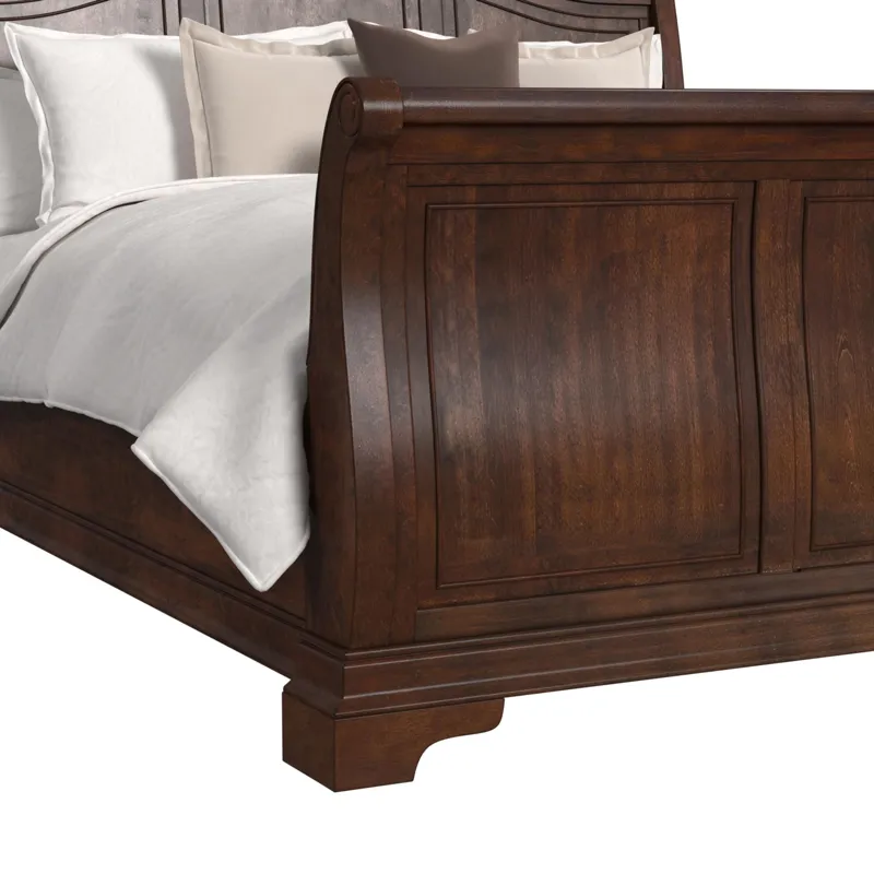 Cameron Cherry Queen Sleigh Bed