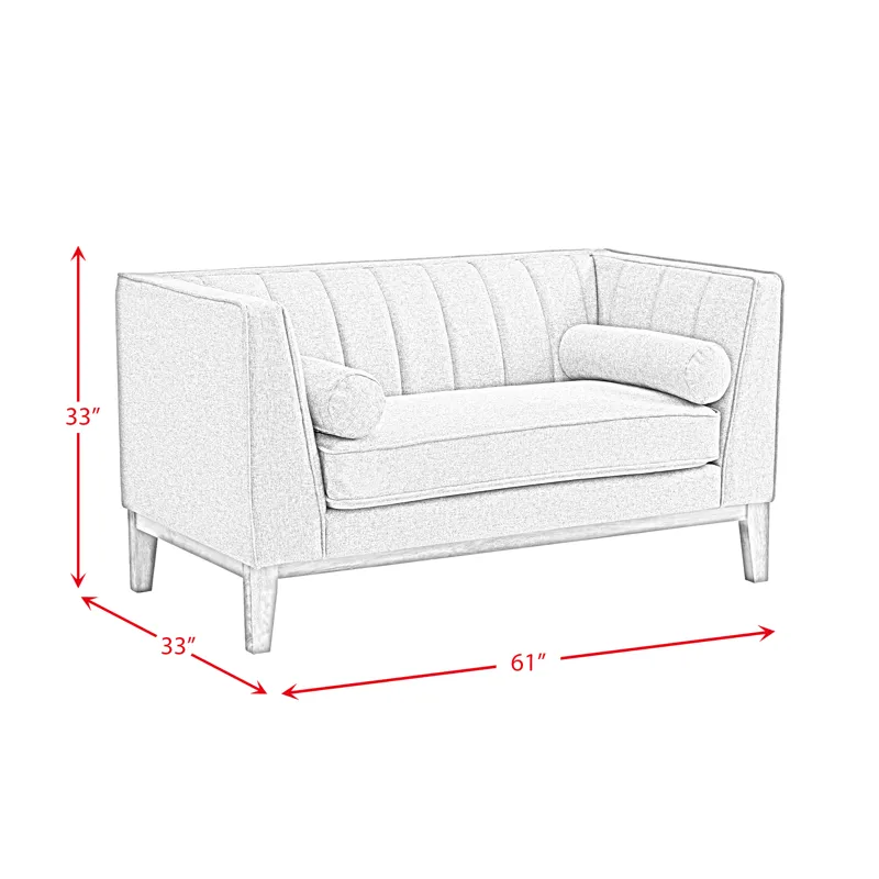 Cannes Loveseat W/2 Pillows in Mckinney Charcoal