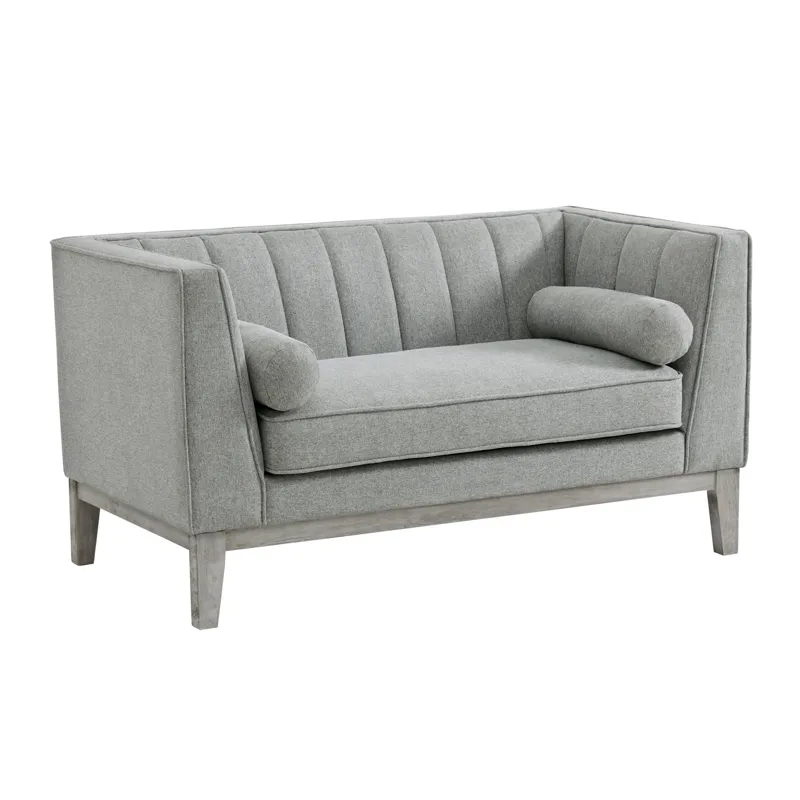 Cannes Loveseat W/2 Pillows in Mckinney Charcoal