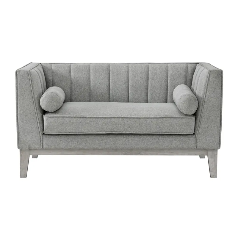 Cannes Loveseat W/2 Pillows in Mckinney Charcoal