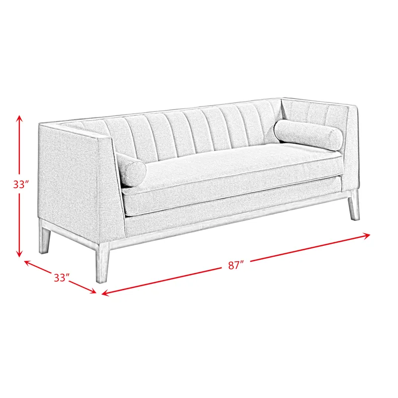 Cannes Sofa W/2 Pillows in Mckinney Charcoal