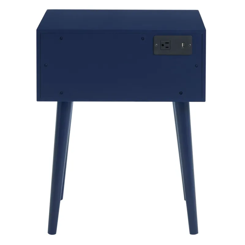 Canterbury Side Table W/Power port USB in Blue