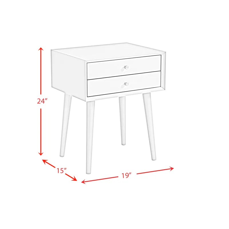 Canterbury Side Table W/Power port USB in Blue