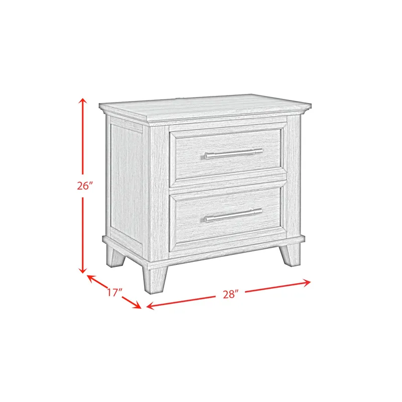 Canterbury 2-Drawer Nightstand with USB in Cherry