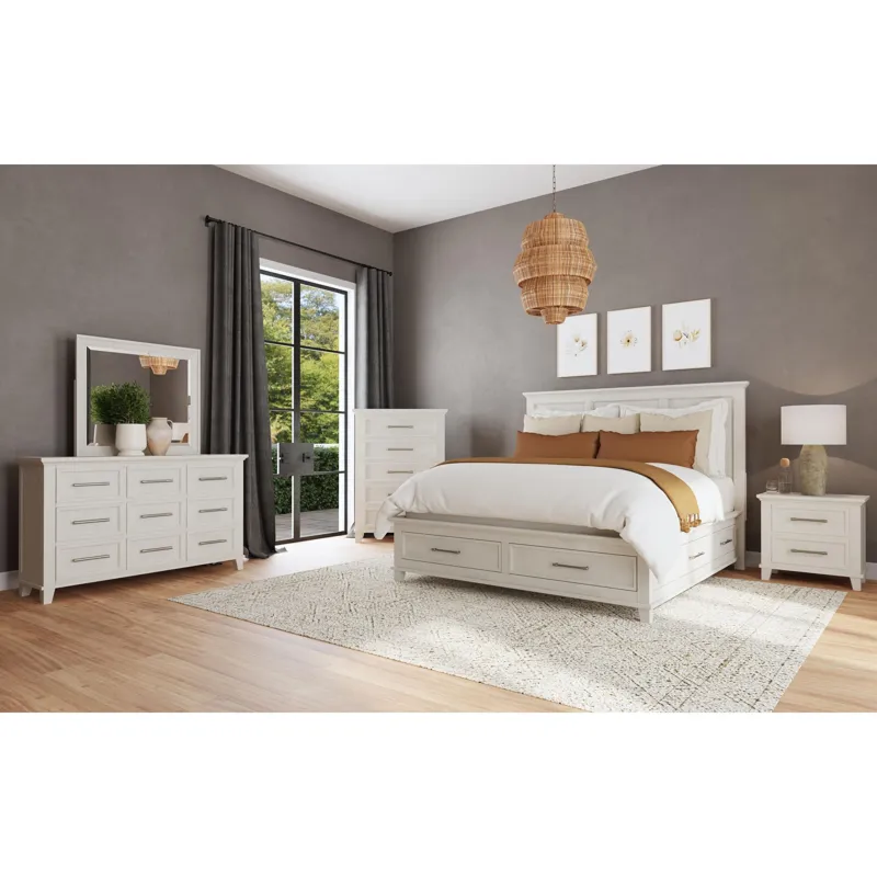 Canterbury Cal King Storage Bed in Ivory