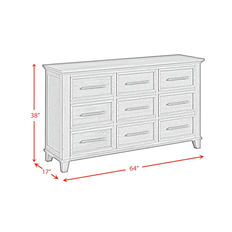 Canterbury 9-Drawer Dresser in Cherry