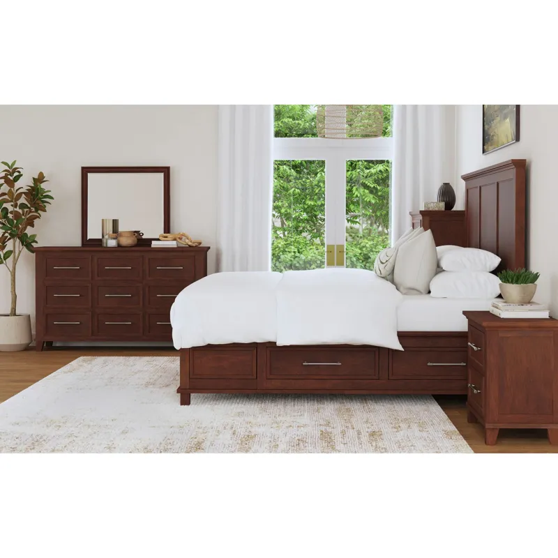Canterbury King Storage Bed in Cherry