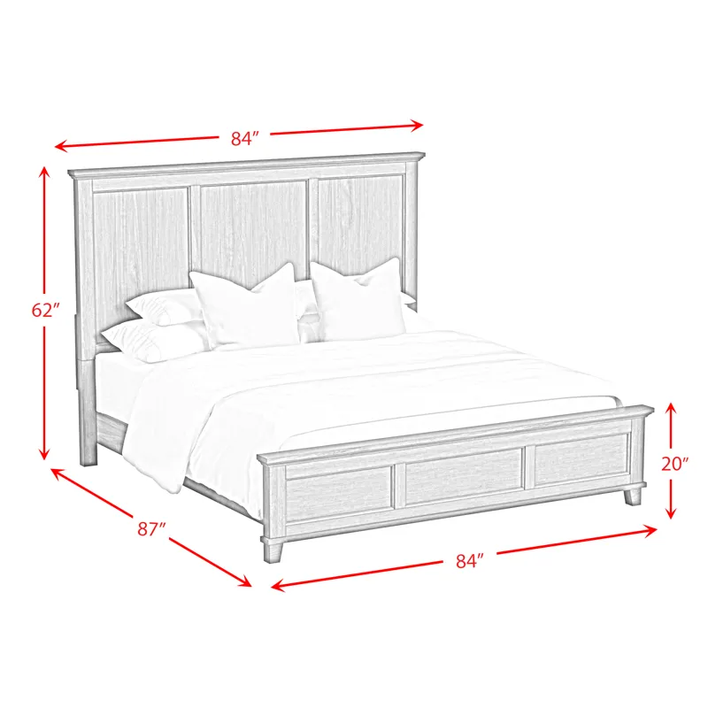 Canterbury King Panel Bed in Grey
