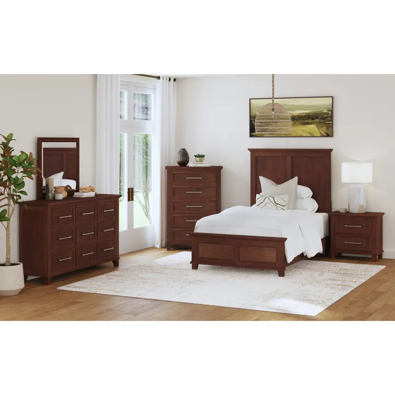 Canterbury Twin Panel Bed in Cherry