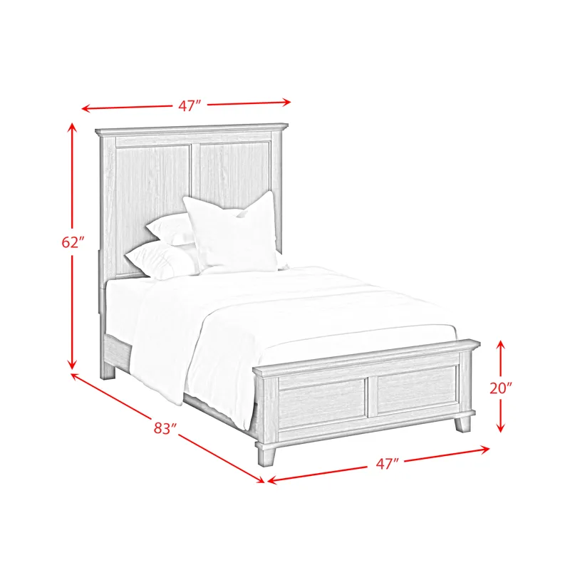Canterbury Twin Panel Bed in Grey